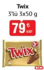 TWİX  ÇİKOLATA 3'LÜ 3X50 G fiyat ve kampanya bilgisi
